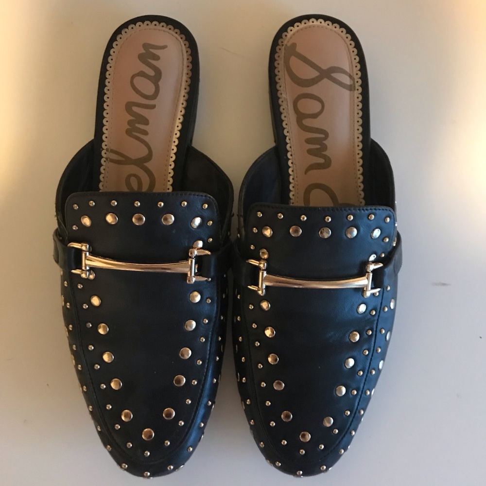 Sam Edelman Black Studded Mules